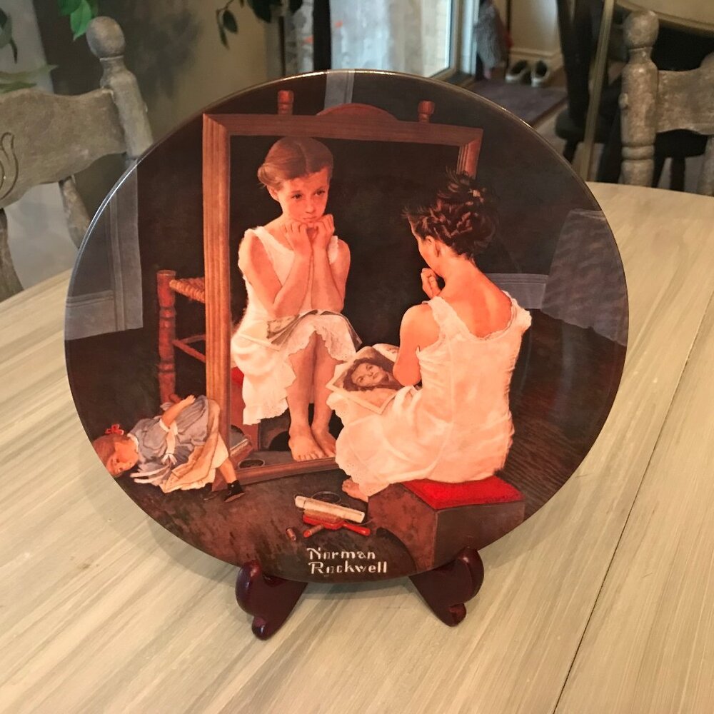 Norman Rockwell Collection Plate "Girl At The Mirror"